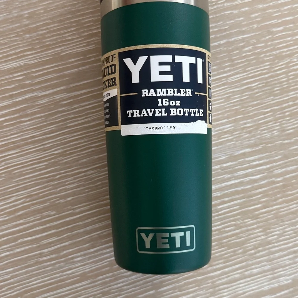 YETI Rambler 16 oz Black Forest Green Travel Cup BPA Free Bottle Hotshot Cap - Picture 4 of 15